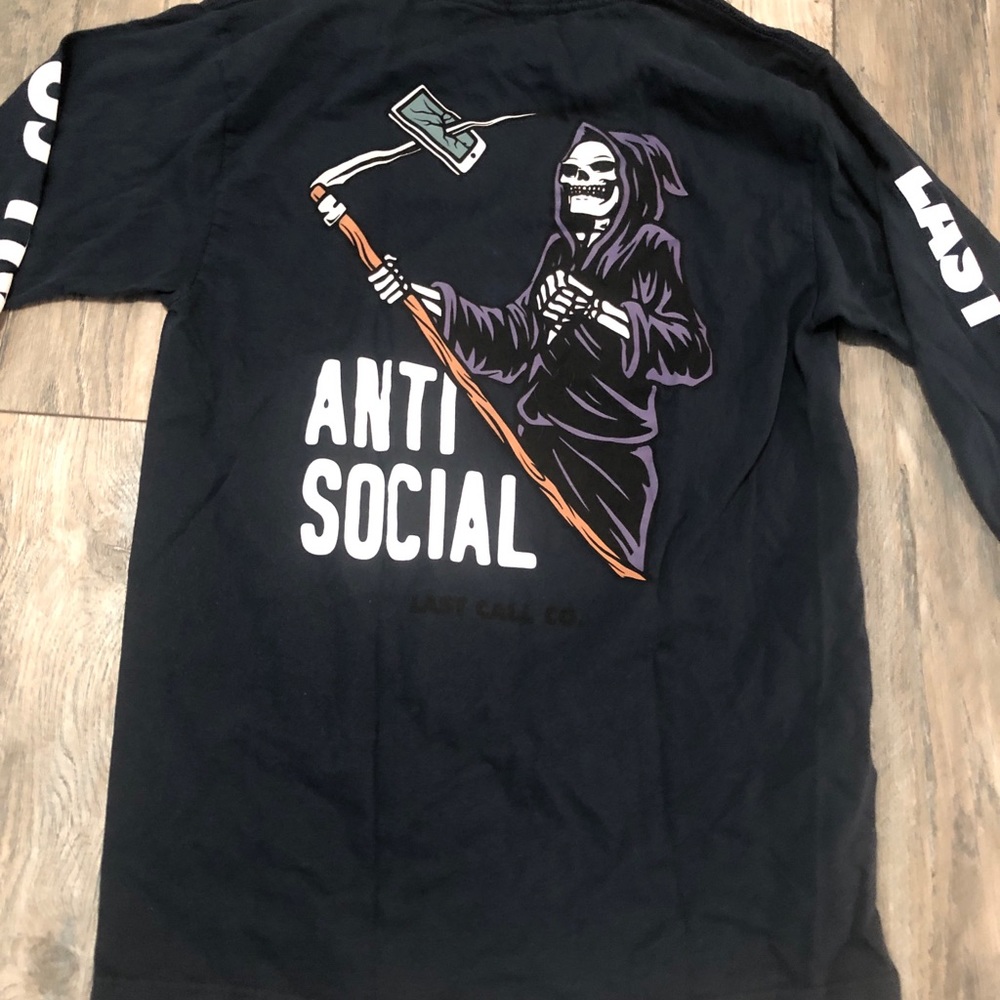 Anti Social Last Call Co. Long Sleeve Grim Reaper Shirt Men’s Small. - Picture 2 of 10